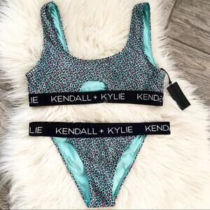 Kendall + Kylie Peekaboo Belt Leopard Bikini M